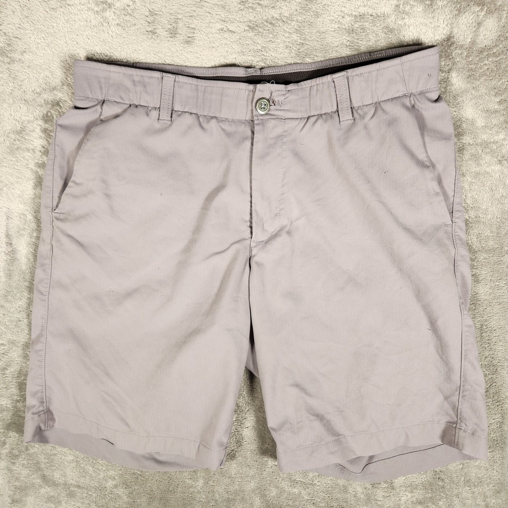 Under Armour Golf Shorts Mens 34‎ Gray Excellent HeatGear Performance 1309547
